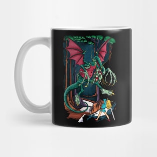 Alice fighting the Jabberwock, Through the looking glass book Mug